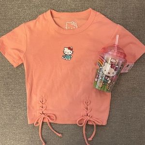 Hello Kitty Crop Top + Tumbler